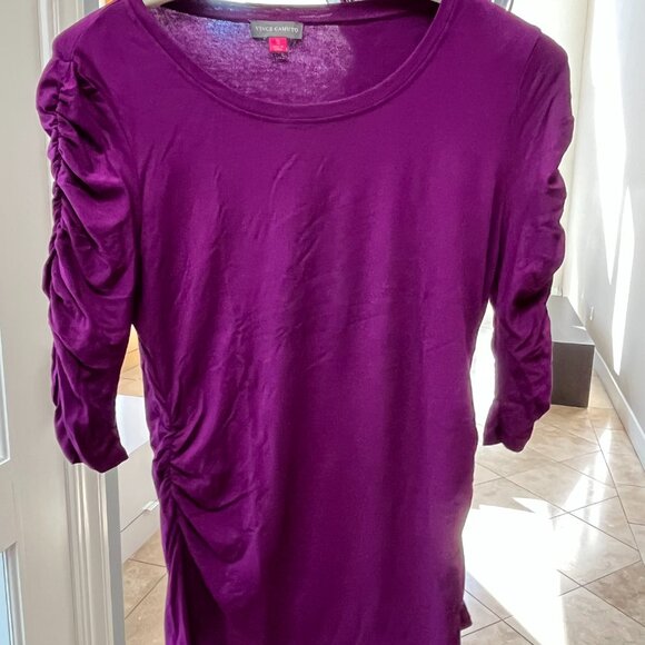Vince Camuto Rouche Sleeve Tee - Picture 1 of 6